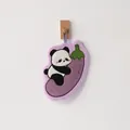 Essuie-mains mignon panda et aubergine en polaire corail, absorbant pour la cuisine - 20x21cm / Panda Aubergine