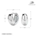 Minimalistische Huggie-Ohrringe aus S925 Sterlingsilber in Bohnenform mit Maßangaben - Silber