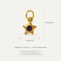 Exquisite gold plated stainless steel star pendant featuring a vibrant purple birthstone - Star Birthstone Pendant / February