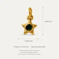 Gold-plated stainless steel star shaped pendant featuring a green birthstone gemstone detail - Star Birthstone Pendant / May