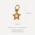 Minimalist gold plated stainless steel star pendant with birthstone for DIY necklace jewelry. - Star Birthstone Pendant / June