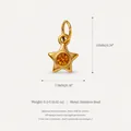 Gold plated stainless steel star pendant with amber orange birthstone charm for jewelry - Star Birthstone Pendant / November