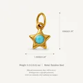 Gold-plated stainless steel star-shaped birthstone pendant charm for DIY necklaces - Star Birthstone Pendant / December
