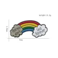 Macro view of rainbow enamel pin showing 4cm width and 1.8cm height dimensions. - Storms Don't Last Forever Style (D-739) / 4x1.8cm
