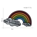 Rainbow enamel brooch pin with The Lovers and Dreamers quote 5.7g weight - The Lovers Dreamers Style (D-1041) / 4x2.4cm