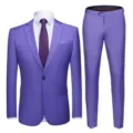 Slim fit helderpaars tweedelig herenpak voor bruiloften en zakelijke bijeenkomsten - 6XL / Boven- En Onderstuk / Lichtpaars (909)