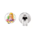 Cute cartoon mermaid clip-on earrings set featuring front illustration and back clip detail - Mermaid