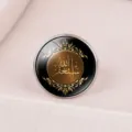 Middle Eastern style open ring featuring Arabic calligraphy glass cabochon - Adjustable Open / Scripture Floral