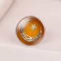Middle Eastern style adjustable ring with crescent moon star Arabic calligraphy - Adjustable Open / Crescent Moon and Star
