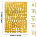 Size specifications for 0.5 inch gold metallic alphabet and number stickers for DIY crafts - 0.5 Inch / Shiny Gold - 0.5 Inch Bold Block