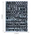 Black glitter alphabet and number sticker sheet measuring 290mm by 210mm for DIY crafts - 1 Inch A4 Black Glitter / Black
