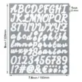 Handwritten style 1 inch glitter alphabet and number stickers set for DIY craft projects - Cursive Script (White Glitter) / White Glitter