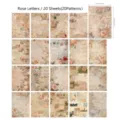 Detailed overview showing 20 unique vintage rose and script patterns for scrapbooking - 20 Pieces/Pack / Rose Letters (LHL38)