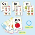 Lernset mit 28 Alphabet Phonics Karten und blauem Buchring für die kindliche Bildung - Alphabet Erkennungskarten (LHL39) / 28 Stück/Packung