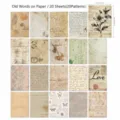Detailed view of 20 vintage scrapbooking paper patterns with 100x140mm dimensions - 20 Pieces/Pack / Old Words (LHL38)