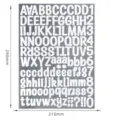 Sheet of white glitter letter and number stickers with dimensions 210x290mm - 1 Inch A4 White Glitter / Silver