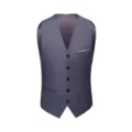 Front detail view of men's grey business suit vest featuring a slim-fit V-neck - S / Tops / Light Gray (923)