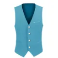Stylish men's casual light blue suit vest with four white buttons and a chest pocket detail - 3XL / Tops / Light Blue (926)