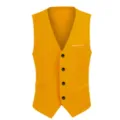 Premium men's yellow slim fit suit vest waistcoat, casual stylish sleeveless jacket - 3XL / Tops / Yellow
