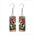 Unique stainless steel drop hook earrings featuring classic Napoleon Crossing the Alps painting - Napoleon Crossing the Alps(70138916) / 10*25mm