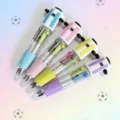 Four mini ballpoint pens with soccer jersey designs in various colors - Jersey Style
