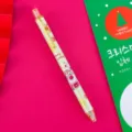 Adorable Christmas gel pen with cute reindeer and snowflake pattern on pink background - Yellow Santa Claus / 0.5mm