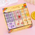 Set of 36 fruit scented jelly erasers featuring watermelon orange and grape designs - Fruit Sandwich / Single Price (Box of 36)