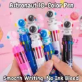 Penna a sfera a scatto astronauta multicolore con 10 vivaci colori d'inchiostro - Set da 10 Colori / Colore Casuale