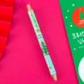 Cute light blue Christmas gel pen featuring cartoon holiday tree and gift motifs - Green Christmas Tree / 0.5mm