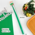 Christmas themed reindeer silicone gel pen with cute shaker topper in festive green finish - Christmas Reindeer Wobble / Single Pack