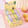 Box of 32 cartoon dinosaur erasers for kids in vibrant colors and cute patterns - Animal Series / Single Price (Box of 32)