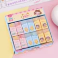 Adorable cartoon bakery-themed jelly erasers set for students school stationery gift - Cartoon Characters and Animals