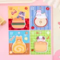 Lot de notes autocollantes aux formes d'aliments de dessin animé chat ours et lapin - Mélange Aléatoire / 30 Feuilles