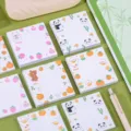Note adesive quadrate con motivi di animali e frutta per memo e messaggi - 50 Fogli / Multicolore Casuale
