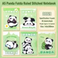 Set of 5 cute A5 panda cartoon notebooks with ruled pages and diverse panda covers - Panda Panda / B6 5本装