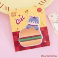 Notes autocollantes en forme de chat burger pour fournitures scolaires et papeterie - Chat Burger / 30 Feuilles
