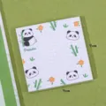 Blocchetto note adesive panda con motivo a griglia di bambù, note quadrate 7x7cm - Panda di Bambù / 50 Fogli