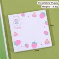 Simpatici post-it a cartone animato con cane e fragola, blocco note 7x7cm per studenti - Cane Fragola / 50 Fogli