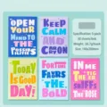 Pack of 5 colorful A5 lined stitch notebooks with motivational quotes for students - Candy Diary / B6 5本装