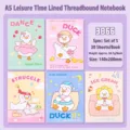 Pack of 5 A5 cute cartoon duck themed lined notebooks for school 140x200mm size - Leisure Time / A5 5本装