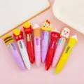 Leuke 3D-voedselthema 4-kleuren intrekbare balpen voor journaling en studenten - Burger Frietjes Serie