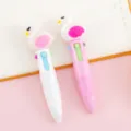 Schattige cartoon zwaan mini 4-kleuren balpen verkrijgbaar in roze en witte versies - Flamingo Serie