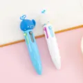 Creatieve mini 4-kleuren balpen met schattig 3D walvisontwerp in de kleuren blauw en wit - Haaienserie