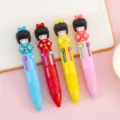 Süße 4-Farben-Kugelschreiber mit japanischen Puppen für Schul- und Planerbedarf. - Mädchenserie