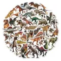 A pack of 50 various dinosaur stickers for children's laptops and water cups - Dinosaur World (TZ74-G2) / 50 Pieces/Pack