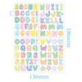Measurement detail of colorful bubble alphabet stickers with 15mm character height - Colorful Alphabet Style (YW) / 100 Pieces/Pack (136x186mm)