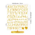 1-inch waterproof gold German cursive alphabet and number stickers for DIY gift decoration - Handwriting (G2) / 1 Inch / Bright Gold