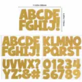 High-gloss gold adhesive letter and number stickers for mailboxes with size dimensions - Letter Number Sticker / 4pcs / Bright Gold