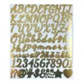 Waterproof 1-inch metallic gold alphabet and number stickers for DIY gift decoration - 1 Inch / Glossy Gold Script Style (German) / Pack of 100 / Gold