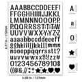 0.5 inch waterproof alphabet and number sticker sheet for DIY journaling and decoration - Clear / 0.5 Inch / Black